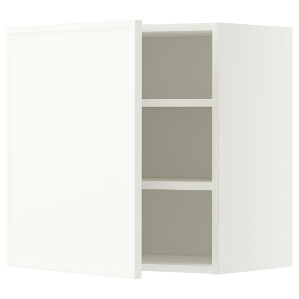 METOD Élément mural + tablettes, blanc/Aspudden blanc mat, 60x60 cm