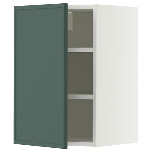 METOD Élément mural + tablettes, blanc/Aspudden gris-vert foncé, 40x60 cm