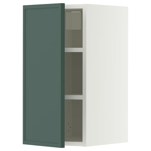 METOD Élément mural + tablettes, blanc/Aspudden gris-vert foncé, 30x60 cm
