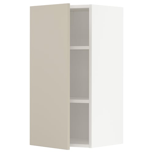 METOD Élément mural + tablettes, blanc/Havstorp beige, 40x80 cm