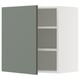 METOD Élément mural + tablettes, blanc/Nickebo gris mat-vert, 60x60 cm