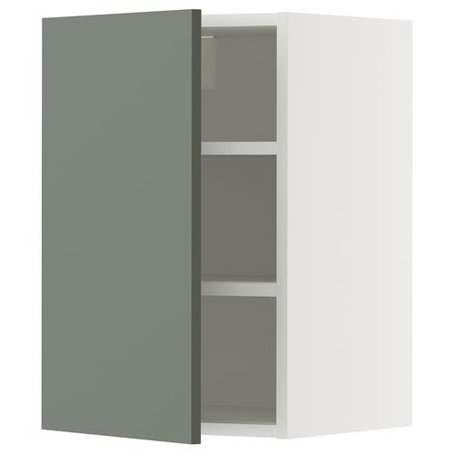 METOD Élément mural + tablettes, blanc/Nickebo gris mat-vert, 40x60 cm