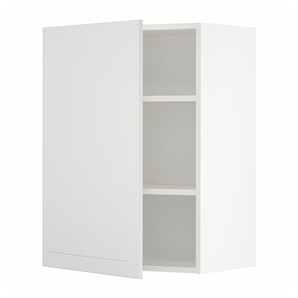 METOD Élément mural + tablettes, blanc/Stensund blanc, 60x80 cm