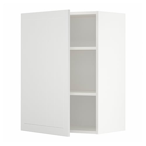 METOD Élément mural + tablettes, blanc/Stensund blanc, 60x80 cm