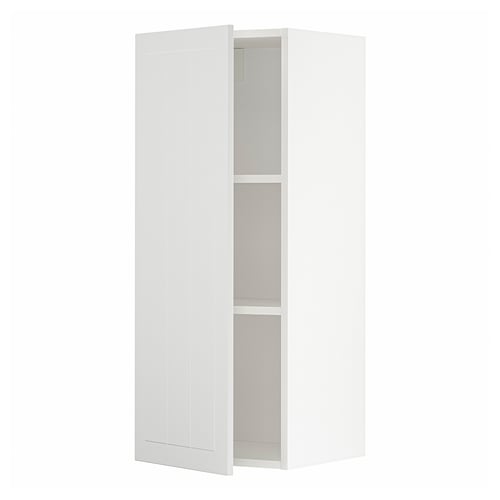 METOD Élément mural + tablettes, blanc/Stensund blanc, 40x100 cm