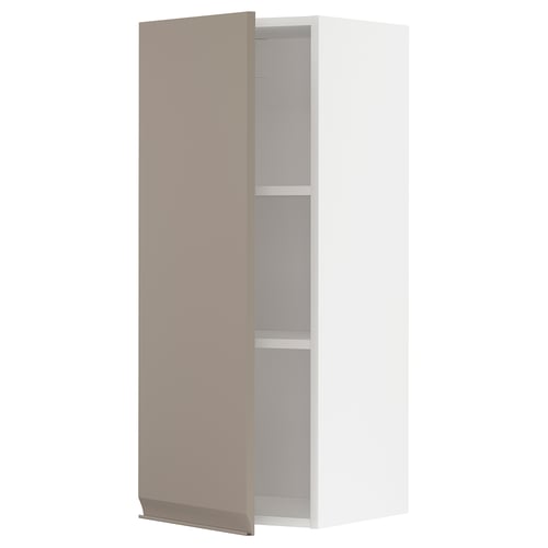 METOD Élément mural + tablettes, blanc/Upplöv beige foncé mat, 40x100 cm