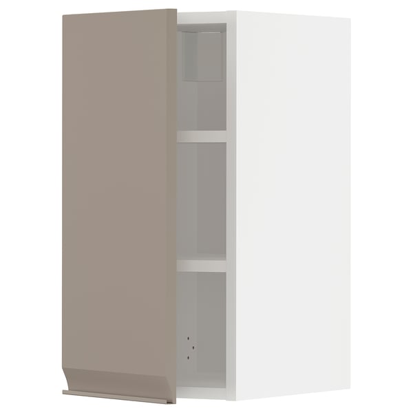 METOD Élément mural + tablettes, blanc/Upplöv beige foncé mat, 30x60 cm