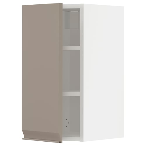 METOD Élément mural + tablettes, blanc/Upplöv beige foncé mat, 30x60 cm
