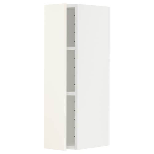 METOD Élément mural + tablettes, blanc/Vallstena blanc, 20x80 cm