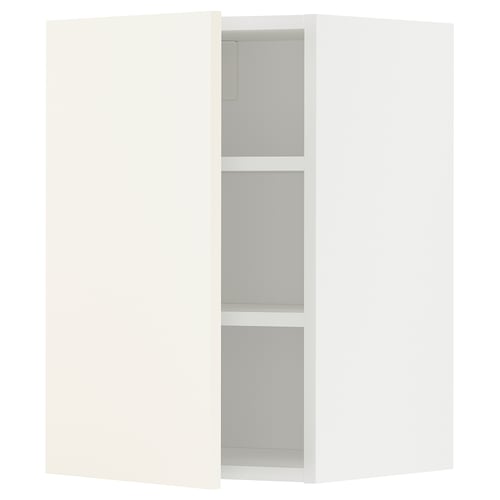 METOD Élément mural + tablettes, blanc/Vallstena blanc, 40x60 cm