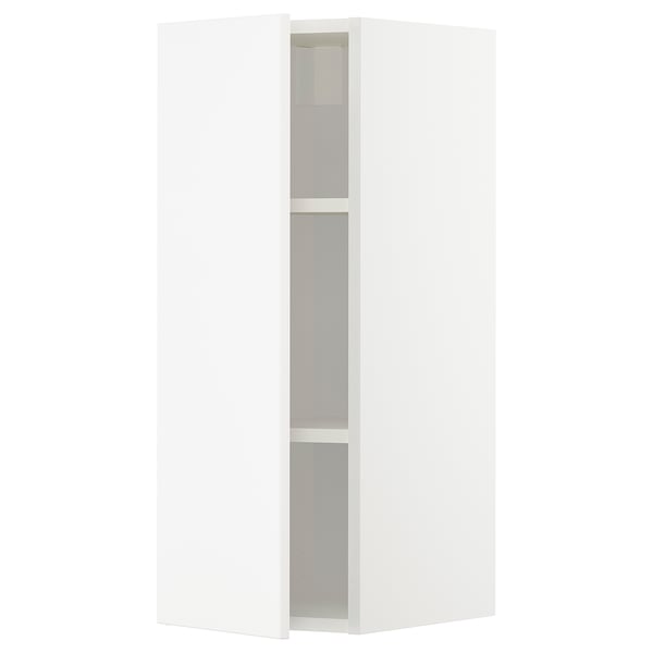 METOD Élément mural + tablettes, blanc/Veddinge blanc, 30x80 cm
