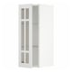 METOD Élément mural+tablettes/pte vitrée, blanc/Stensund blanc, 30x80 cm