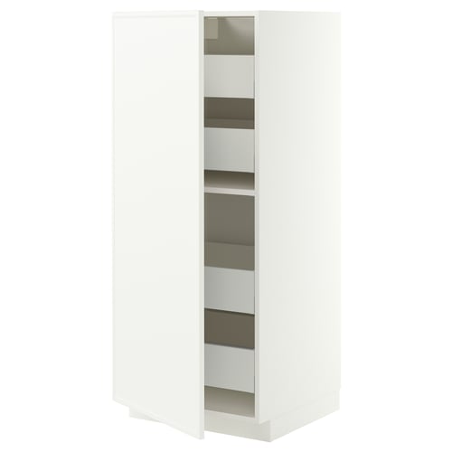 METOD / MAXIMERA Élément armoire avec tiroirs, blanc/Aspudden blanc mat, 60x60x140 cm