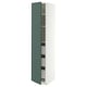 METOD / MAXIMERA Élément armoire avec tiroirs, blanc/Aspudden gris-vert foncé, 40x60x200 cm
