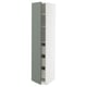 METOD / MAXIMERA Élément armoire avec tiroirs, blanc/Nickebo gris mat-vert, 40x60x200 cm