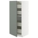 METOD / MAXIMERA Élément armoire avec tiroirs, blanc/Nickebo gris mat-vert, 60x60x140 cm