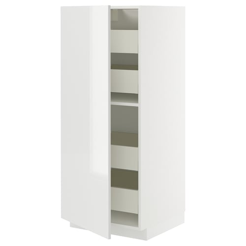 METOD / MAXIMERA Élément armoire avec tiroirs, blanc/Ringhult blanc, 60x60x140 cm