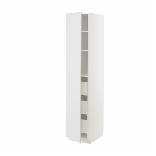 METOD / MAXIMERA Élément armoire avec tiroirs, blanc/Stensund blanc, 40x60x200 cm