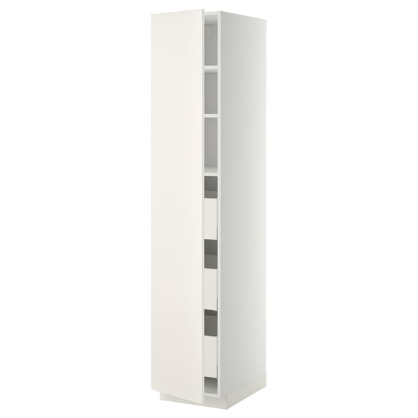 METOD / MAXIMERA Élément armoire avec tiroirs, blanc/Veddinge blanc, 40x60x200 cm