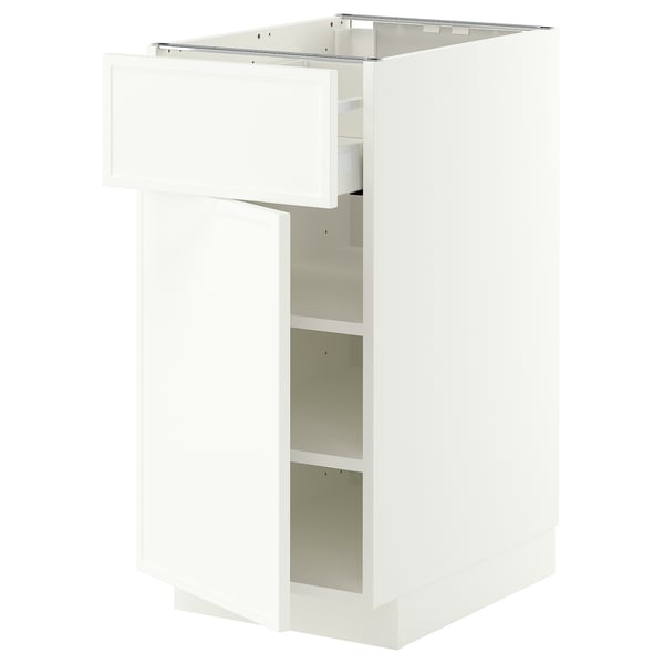 METOD / MAXIMERA Élément bas avec tiroir/porte, blanc/Aspudden blanc mat, 40x60 cm