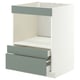 METOD / MAXIMERA Élément bas pr électroménager intég, blanc/Nickebo gris mat-vert, 60x60 cm