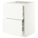 METOD / MAXIMERA Élément bas table cuisson/2fcs/2tir, blanc/Aspudden blanc mat, 60x60 cm