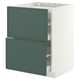 METOD / MAXIMERA Élément bas table cuisson/2fcs/2tir, blanc/Aspudden gris-vert foncé, 60x60 cm