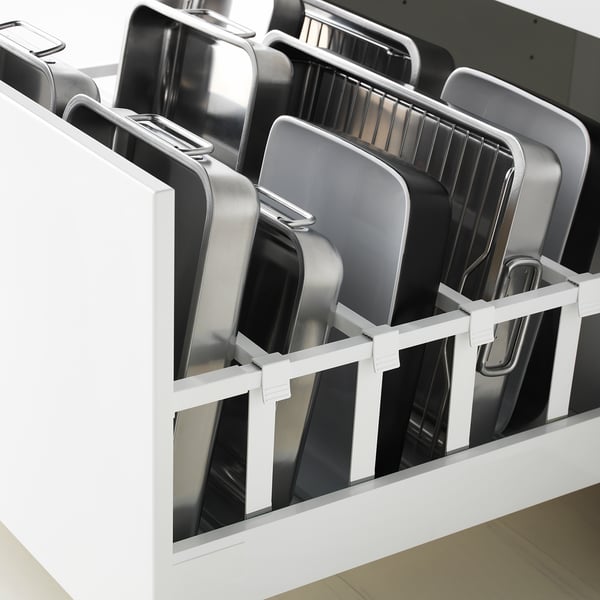 METOD / MAXIMERA Élément bas table cuisson/2fcs/2tir, blanc/Bodbyn blanc cassé, 80x60 cm