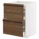 METOD / MAXIMERA Élément bas table cuisson/2fcs/2tir, blanc/Stensta placage frêne brun foncé, 60x60 cm