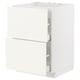 METOD / MAXIMERA Élément bas table cuisson/2fcs/2tir, blanc/Vallstena blanc, 60x60 cm