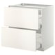 METOD / MAXIMERA Élément bas table cuisson/2fcs/2tir, blanc/Veddinge blanc, 80x60 cm