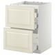 METOD / MAXIMERA Élément bas table cuisson/2fcs/3tir, blanc/Bodbyn blanc cassé, 60x60 cm