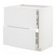 METOD / MAXIMERA Élément bas table cuisson/2fcs/3tir, blanc/Stensund blanc, 80x60 cm