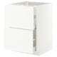 METOD / MAXIMERA Élément bas table cuisson/hotte tir, blanc/Aspudden blanc mat, 60x60 cm