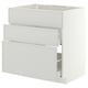 METOD / MAXIMERA Élément bas table cuisson/hotte tir, blanc/Aspudden gris clair, 80x60 cm