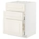 METOD / MAXIMERA Élément bas table cuisson/hotte tir, blanc/Bodbyn blanc cassé, 60x60 cm
