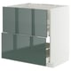 METOD / MAXIMERA Élément bas table cuisson/hotte tir, blanc/Kallarp gris-vert foncé brillant, 80x60 cm