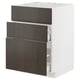 METOD / MAXIMERA Élément bas table cuisson/hotte tir, blanc/Sinarp brun, 60x60 cm