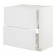 METOD / MAXIMERA Élément bas table cuisson/hotte tir, blanc/Stensund blanc, 80x60 cm