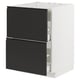 METOD / MAXIMERA Élément bas table cuisson/hotte tir, blanc/Upplöv anthracite mat, 60x60 cm
