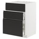 METOD / MAXIMERA Élément bas table cuisson/hotte tir, blanc/Upplöv anthracite mat, 60x60 cm