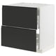 METOD / MAXIMERA Élément bas table cuisson/hotte tir, blanc/Upplöv anthracite mat, 80x60 cm