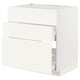 METOD / MAXIMERA Élément bas table cuisson/hotte tir, blanc/Vallstena blanc, 80x60 cm