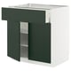 METOD / MAXIMERA Élément bas tiroir/2 portes, blanc/Havstorp vert profond, 80x60 cm