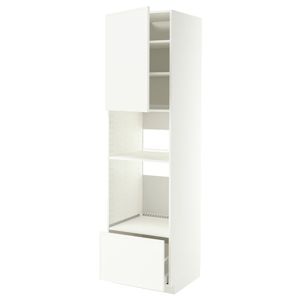 METOD / MAXIMERA Élément haut pr appareils encastrés, blanc/Aspudden blanc mat, 60x60x220 cm