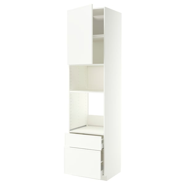 METOD / MAXIMERA Élément haut pr appareils encastrés, blanc/Aspudden blanc mat, 60x60x240 cm
