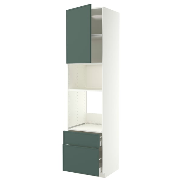 METOD / MAXIMERA Élément haut pr appareils encastrés, blanc/Aspudden gris-vert foncé, 60x60x240 cm