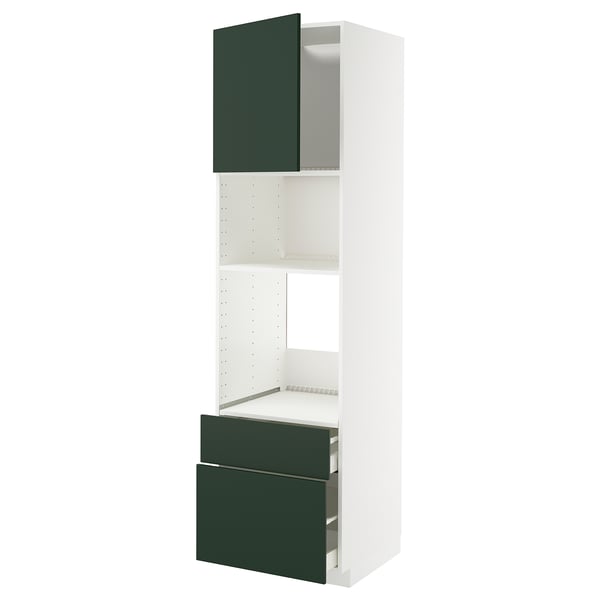 METOD / MAXIMERA Élément haut pr appareils encastrés, blanc/Havstorp vert profond, 60x60x220 cm