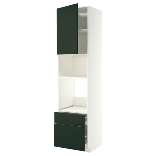 METOD / MAXIMERA Élément haut pr appareils encastrés, blanc/Havstorp vert profond, 60x60x240 cm