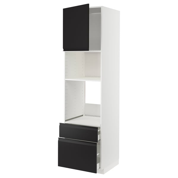 METOD / MAXIMERA Élément haut pr appareils encastrés, blanc/Upplöv anthracite mat, 60x60x220 cm
